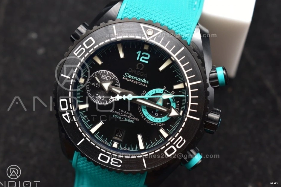 Edition 1:1 Rubber Black M+SF Strap Blue Ocean Chrono Deep Dial Ceramic Planet Master on Best Black A9900 1227